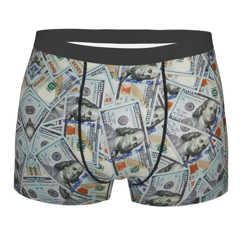 Money Print Boxer Briefs for Men