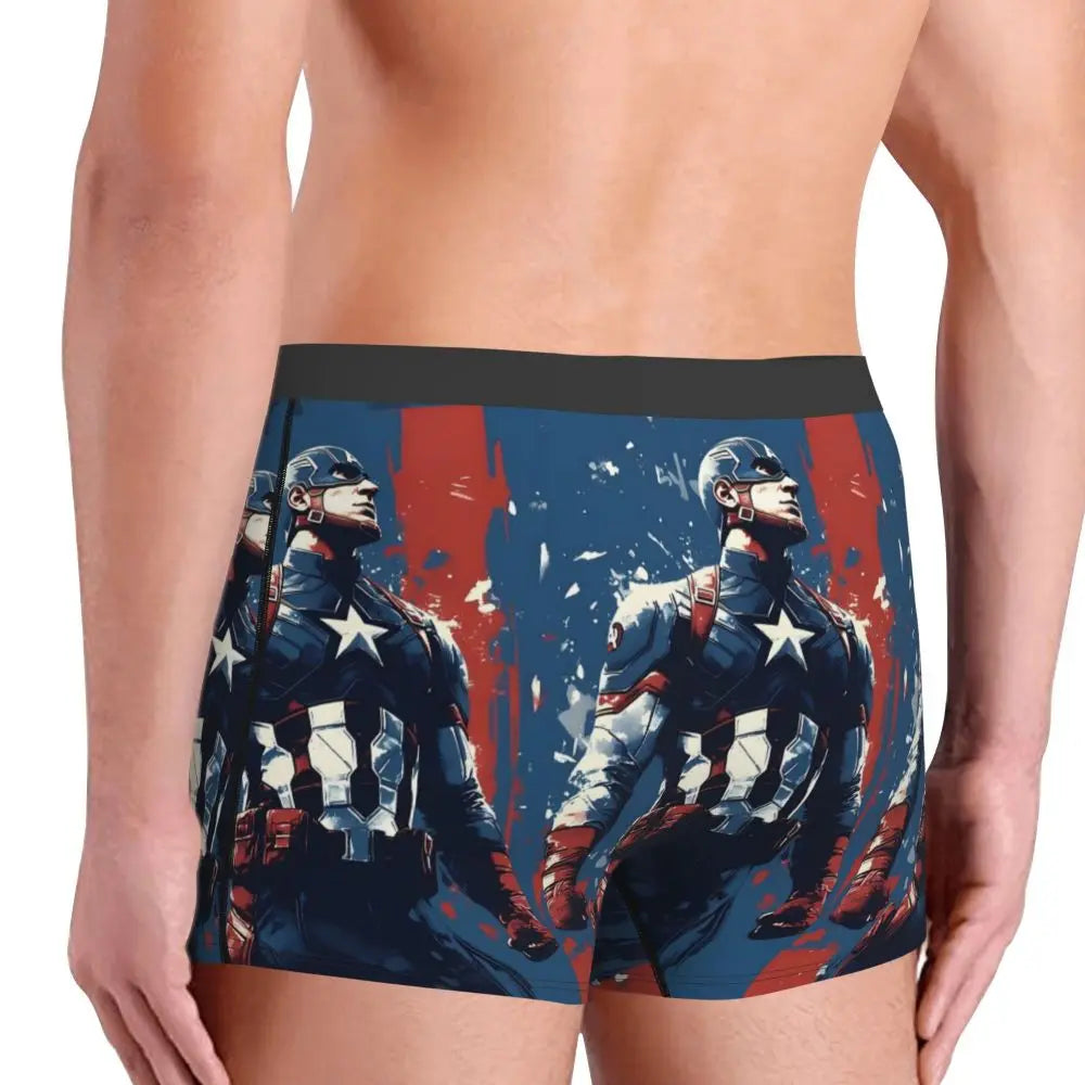Captain America Comics Design Boxer Shorts for Men by MINISO