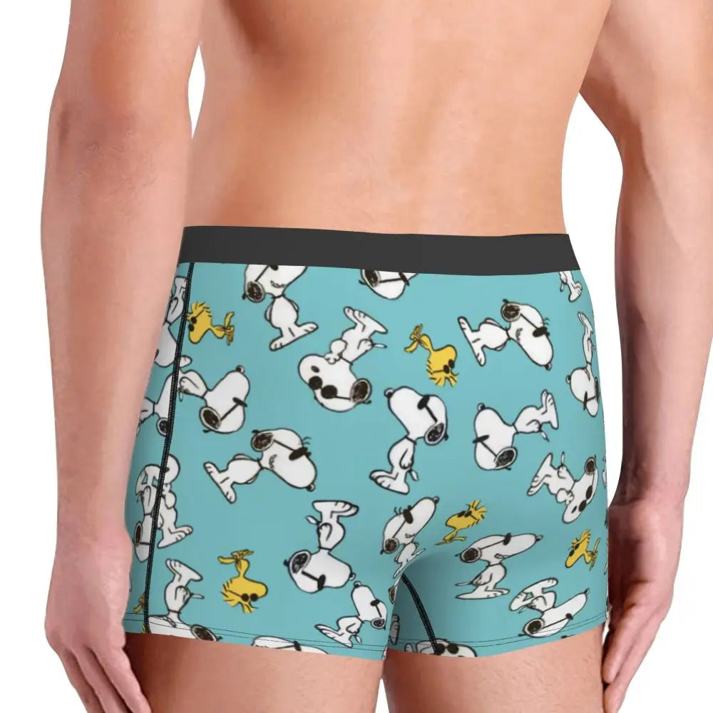 Snoopy Boxer Briefs for Men - Giggle Print Polyester Blend