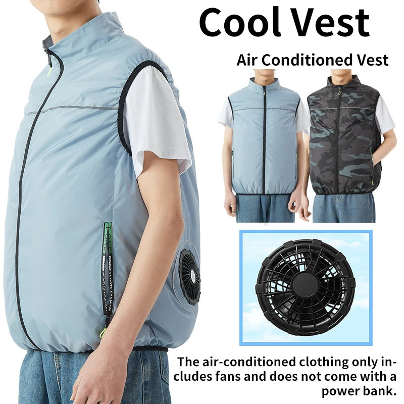 USB-Powered Cooling Vest for Men and Women - Summer Outdoor Use