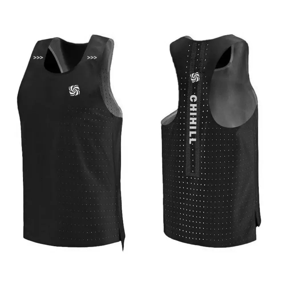 Mens Vest Sports Fitness Mesh Breathable Quick Dry Lightweight Sleeveless Running Vest Trendy Gym Training Tank Top 2024 Summer