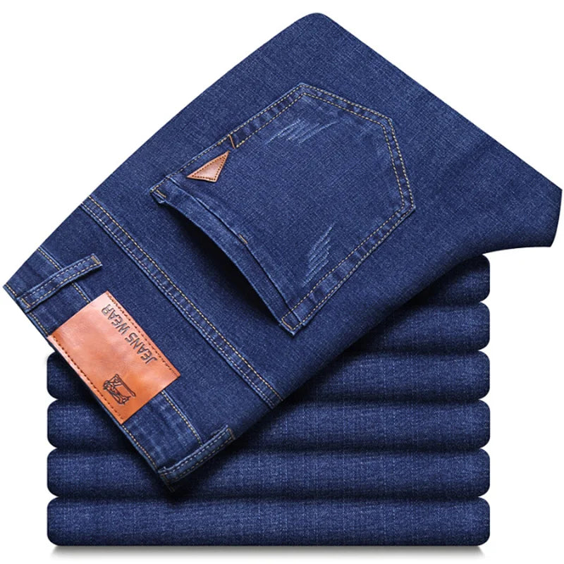 Men's Stretch Slim Fit Straight Jeans for Casual Wear