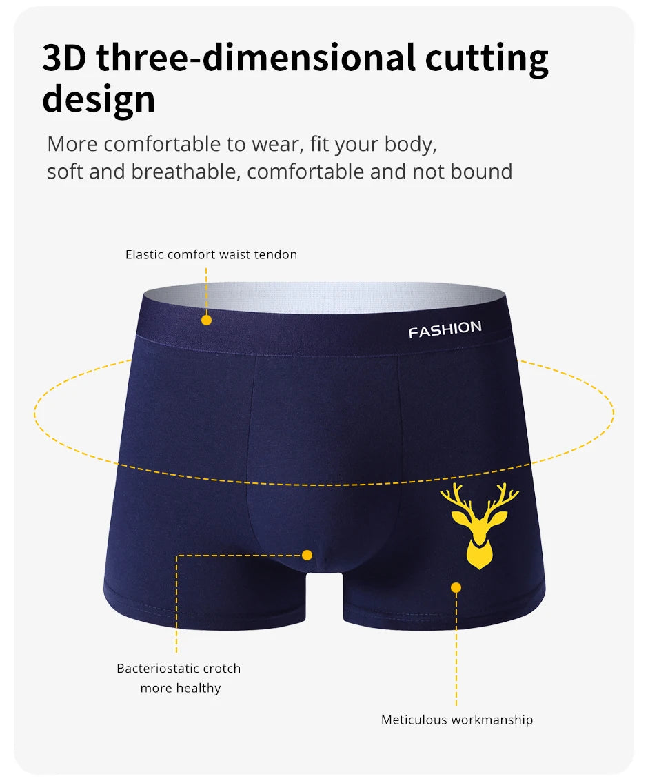 Men's Boxer Shorts 4pcs Soft Sports Breathable