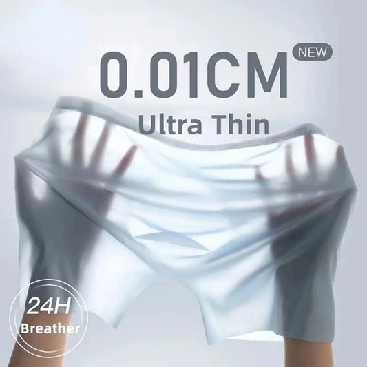 Mens Ice Silk Boxer Shorts Antibacterial Breathable Underwear