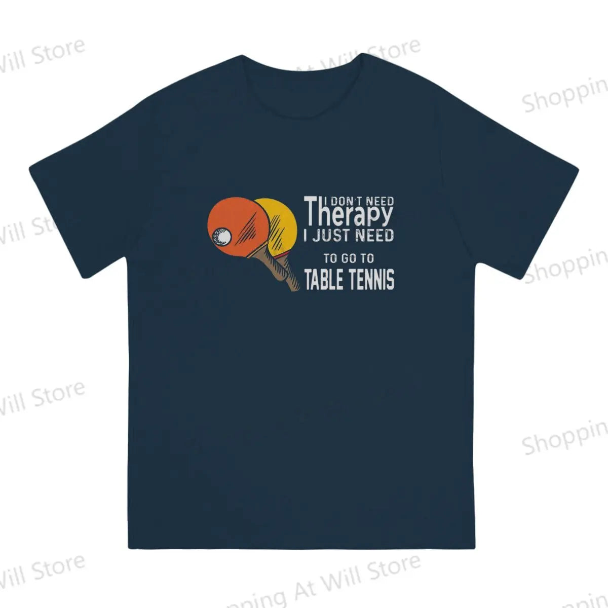 Tops 100% Cotton Leisure Sports  Table Tennis Therapy for Ping Pong Men's and women's T-shirts Ping Pong Tshirt Top