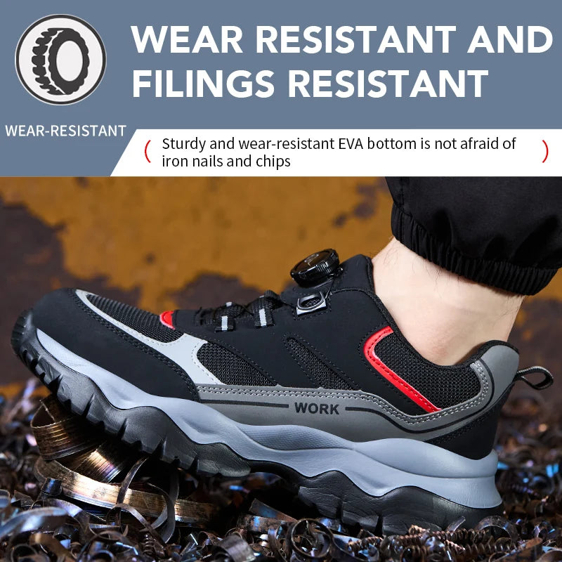 Men's Steel Toe Safety Boots Lightweight Black Sneakers