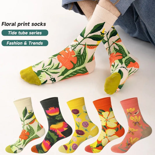 Graffiti Printed Cotton Socks for Men and Women