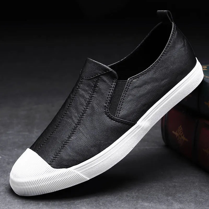 Men's Leather Slip-On Loafers for Spring and Summer