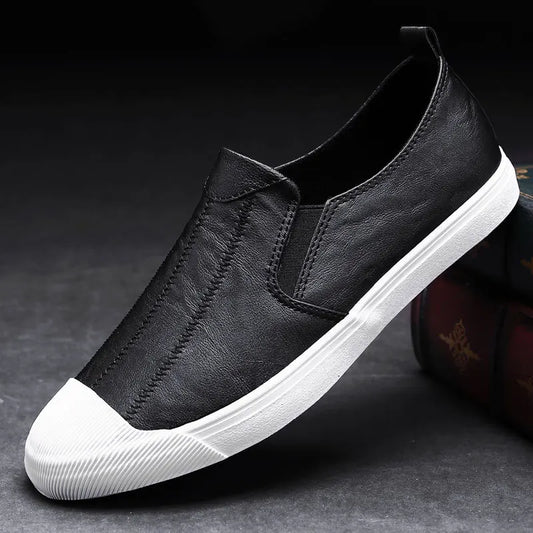 Men's Leather Slip-On Loafers for Spring and Summer
