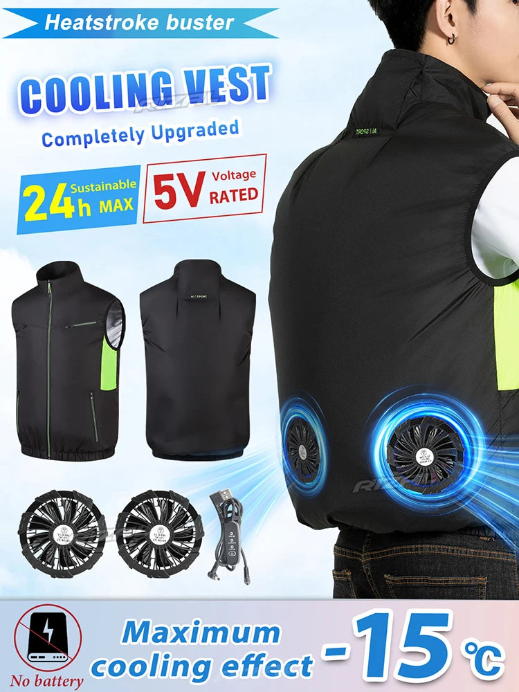 Wearable Cooling Vest Air-Conditioned Clothes for Outdoor Use