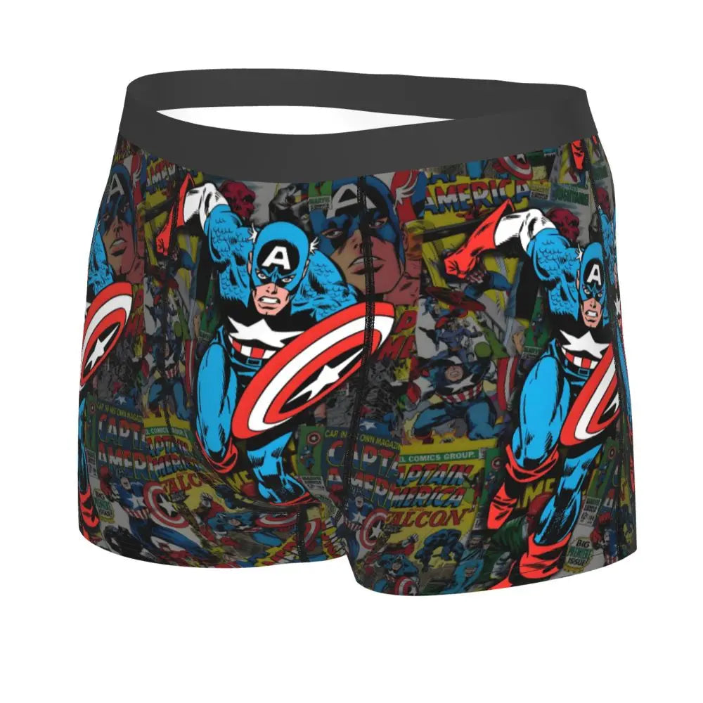 Captain America Comics Design Boxer Shorts for Men by MINISO