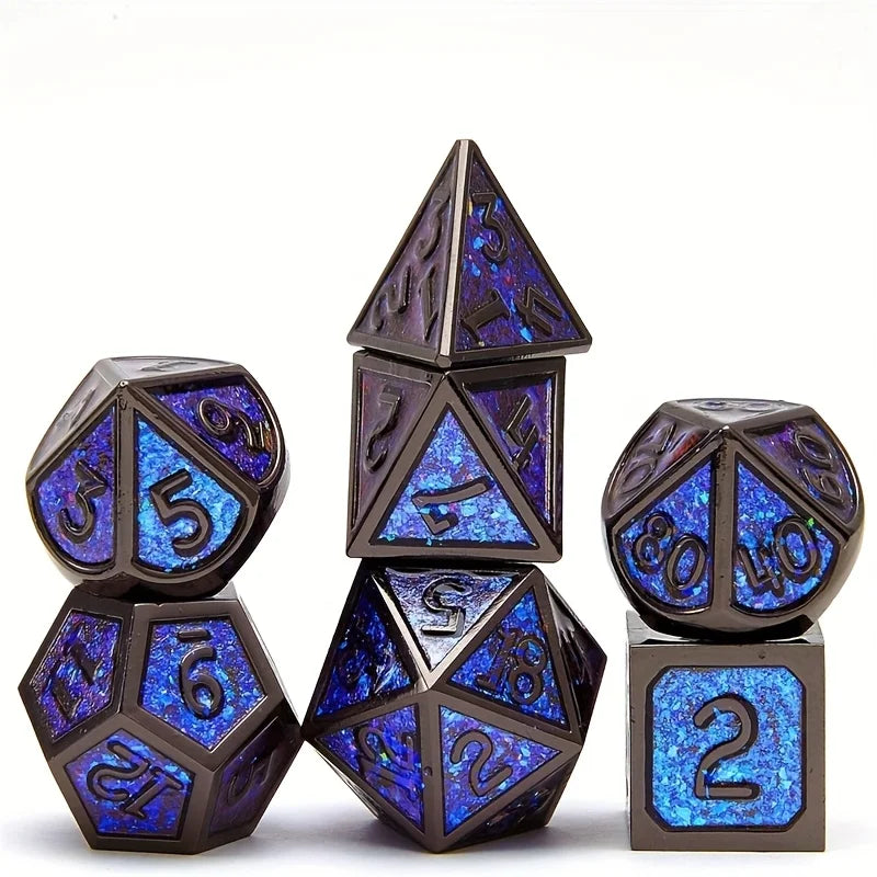 DND Metal Dice Set for Dungeons & Dragons, 5e, RPG Board Game, Tabletop Role Playing,7 Pcs