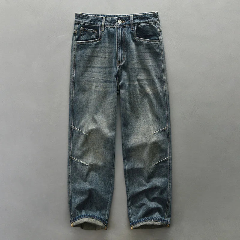 Cotton Straight Joggers for Men in Vintage Wash
