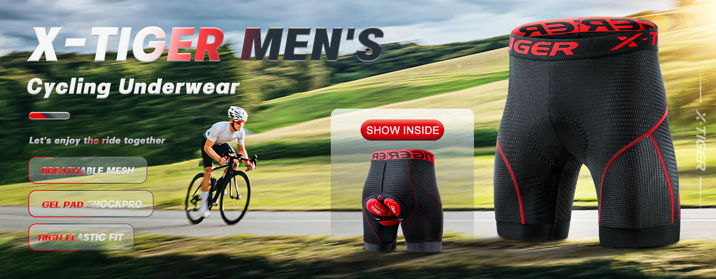 5D Padded Cycling Underwear Shorts by X-TIGER