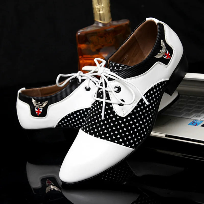 Mens Lace-Up Oxfords Dress Shoes in PU Leather