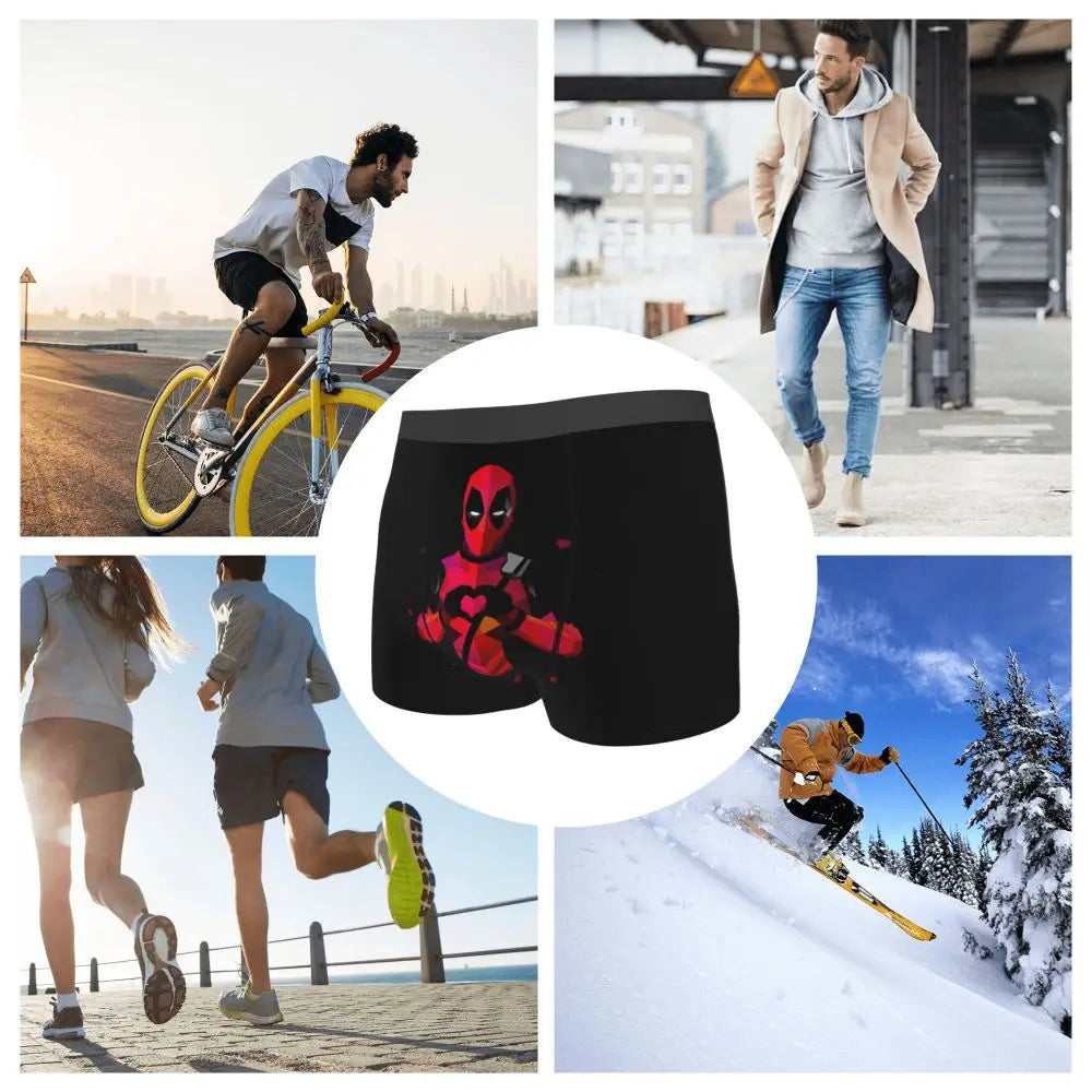 Deadpool Boxer Shorts for Men - Lycra Polyester Blend