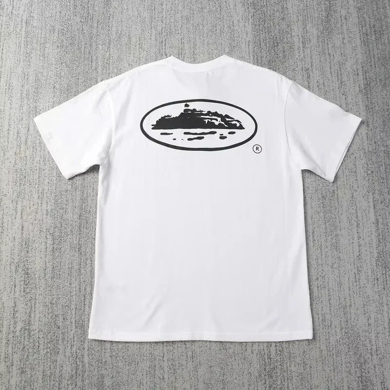 Small Boat Printed Cotton T-Shirt for Men