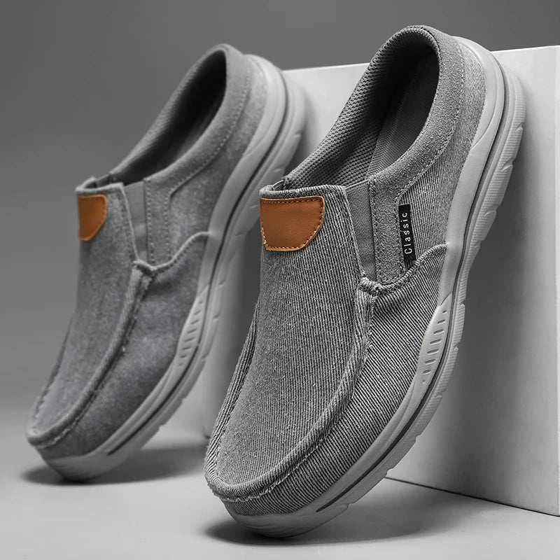 Breathable Canvas Slip-On Loafers for Men