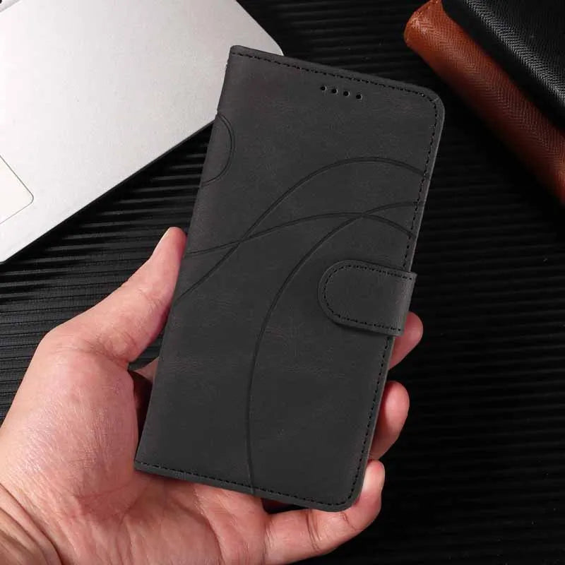 Tsimak Leather Case For Motorola Moto G13 Flip Wallet Phone Cover
