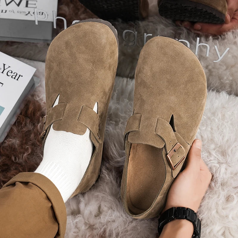 Men's Faux Suede Slip-On Mules for Beach Wear