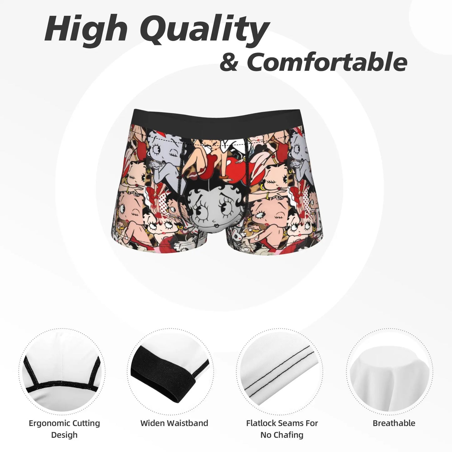 Men's Cartoon Boops Boxer Shorts Underwear