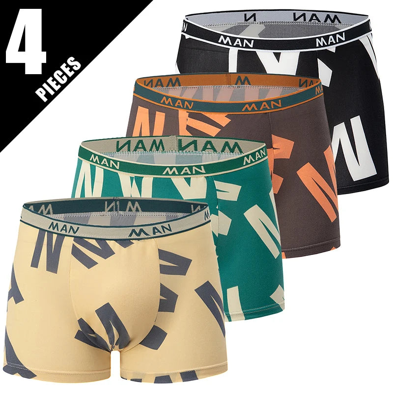 Men's Fashion Printed Boxers Breathable Underwear 6XL