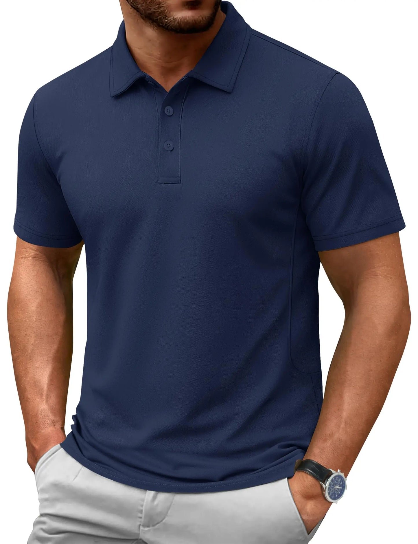 TACVASEN 72% Cotton Summer Golf Polo T-Shirt