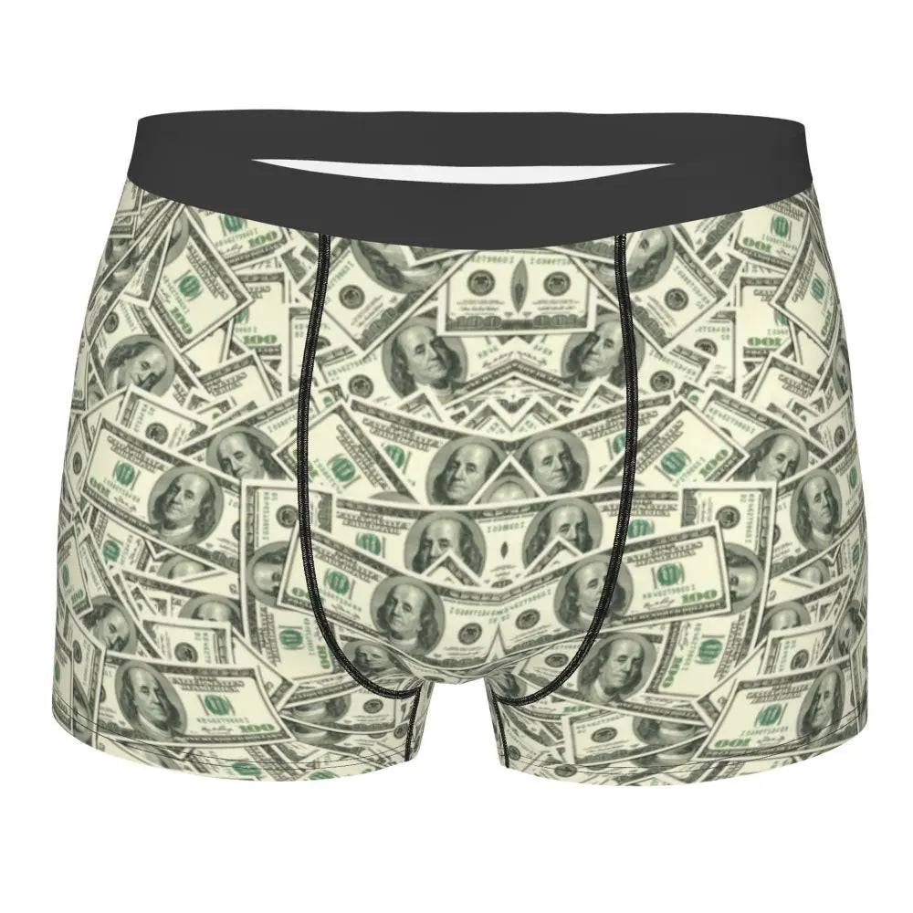 Money Print Boxer Briefs for Men