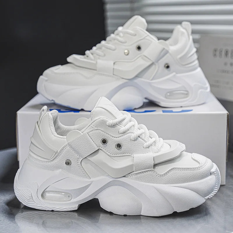 Men's High-Top Leather Platform Sneakers 2026