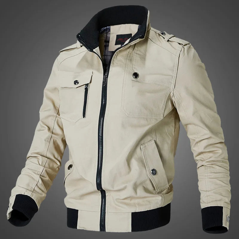 Bomber Jacket Men Fashion Casual Windbreaker Jacket Coat