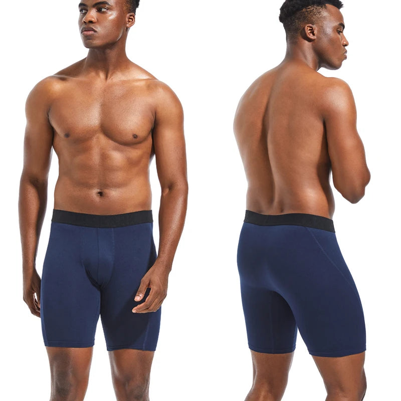 Fashion Long Men's Boxer Shorts Polyester Underwear