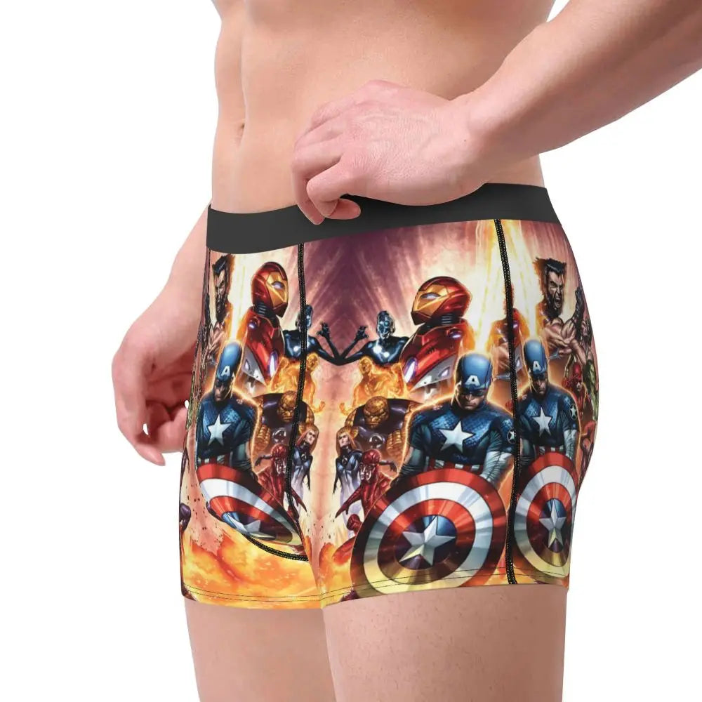 Captain America Comics Design Boxer Shorts for Men by MINISO