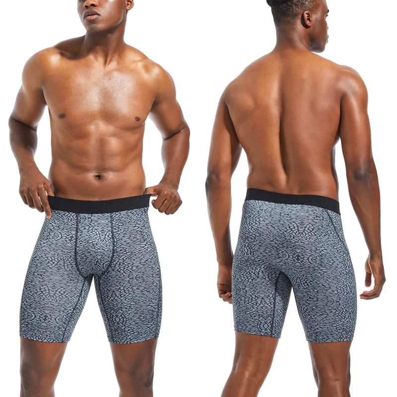 Fashion Long Men's Boxer Shorts Polyester Underwear