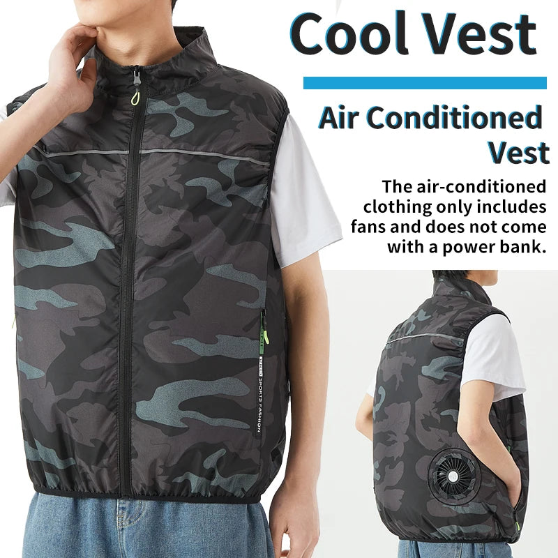 USB-Powered Cooling Vest for Men and Women - Summer Outdoor Use