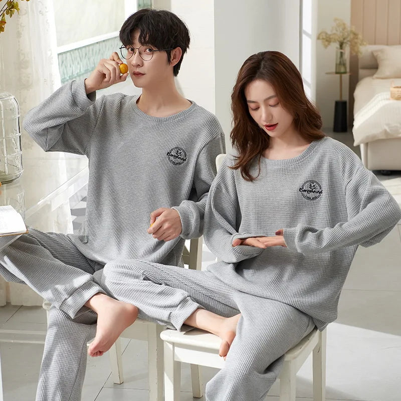 Cotton Korean Men Pajama Set Sleepwear