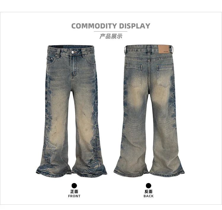 MIJKO Vintage Washed Men's Casual Denim Jeans