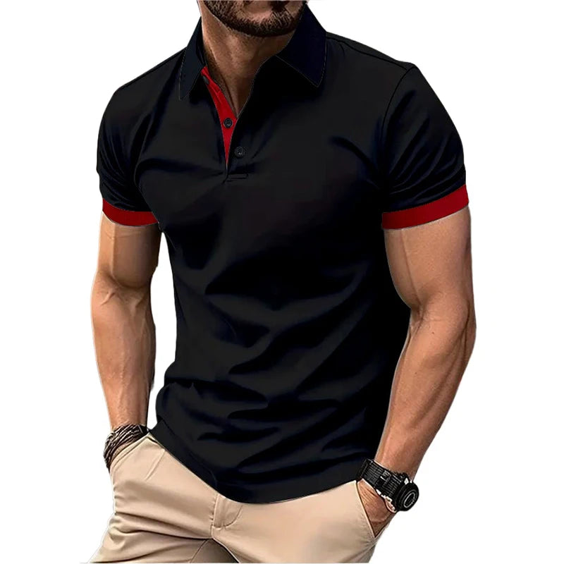 Men's Summer Short Sleeve Polo Shirt Lightweight Tee