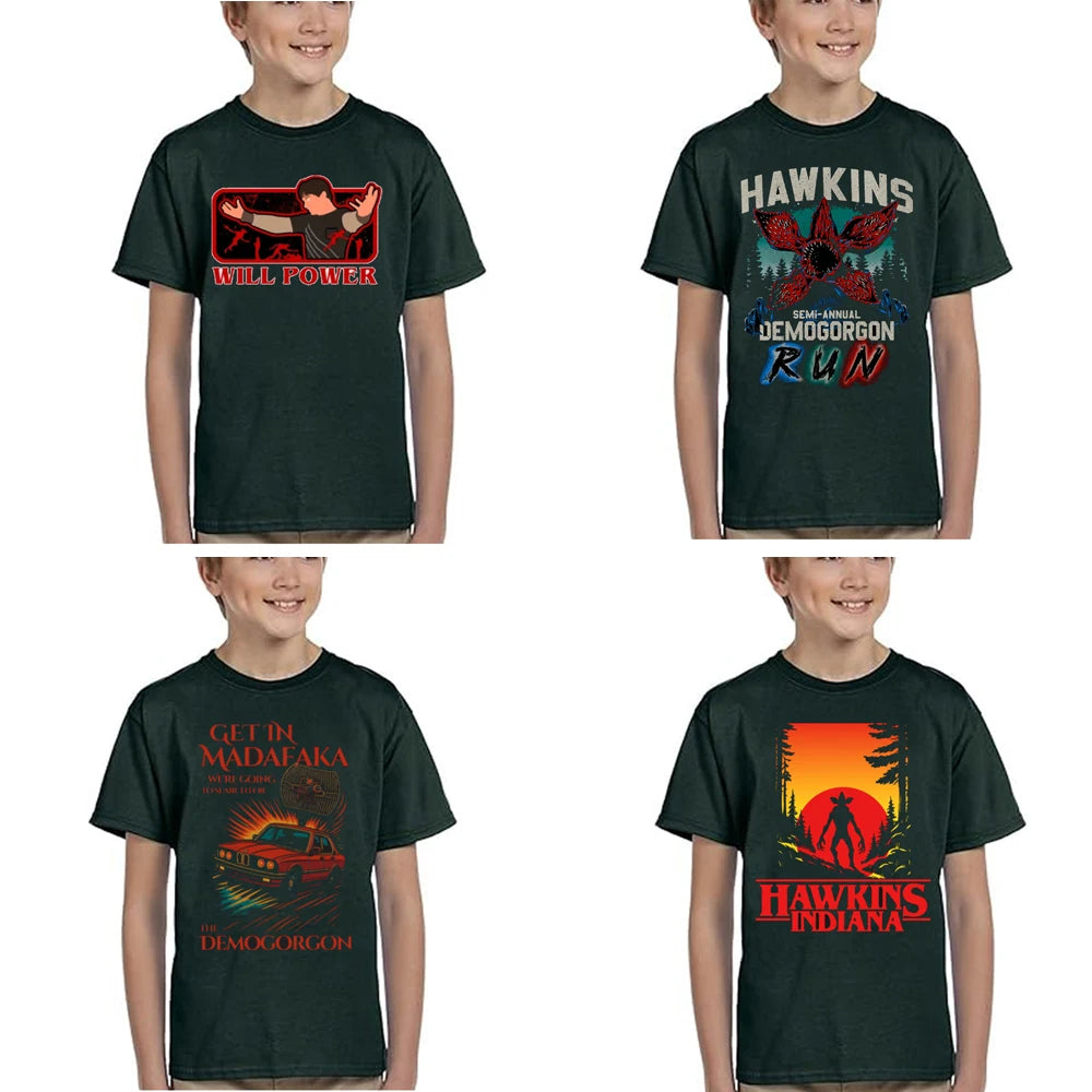 Hawkins Demogorgon Cotton T-Shirt for Boys