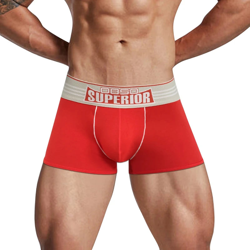 ORLVS Men's Cotton Boxer Shorts with Pouch