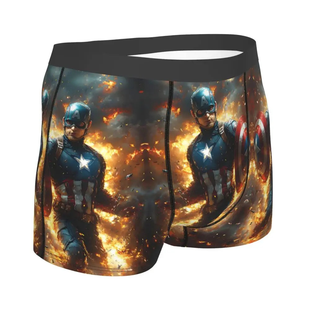 Captain America Comics Design Boxer Shorts for Men by MINISO