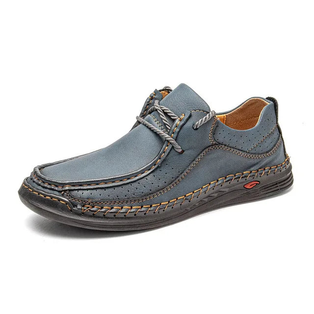 Men's Handmade Leather Casual Sneakers with Comfort Design
