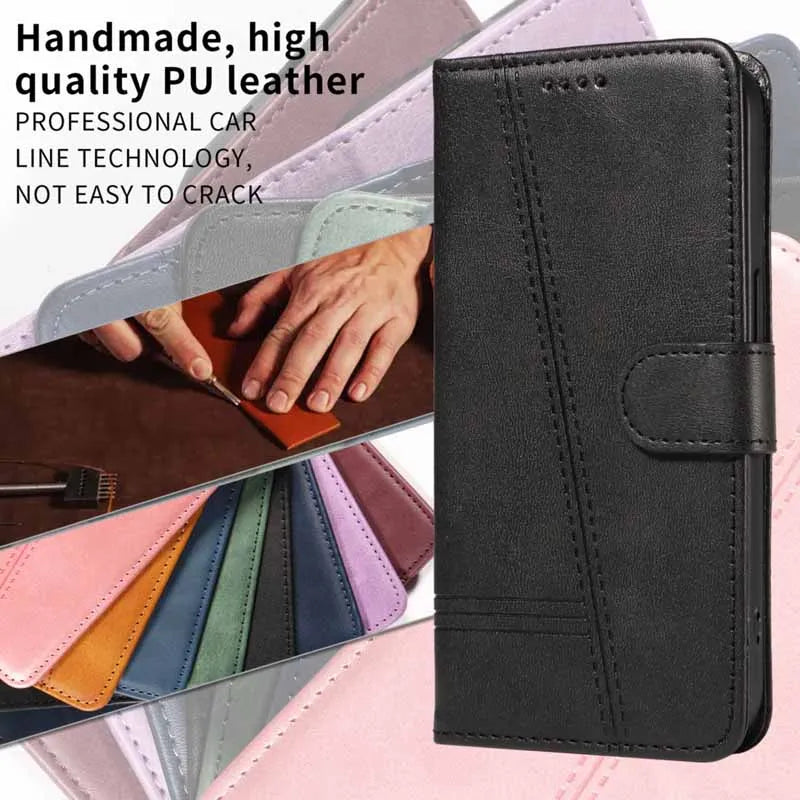 Tsimak Leather Case For Motorola Moto G13 Flip Wallet Phone Cover