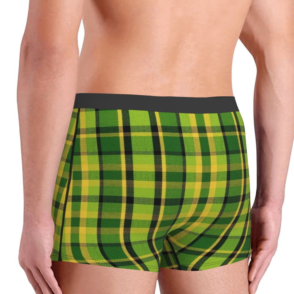 Black Watch Tartan Boxer Shorts for Men in Lycra and Polyester