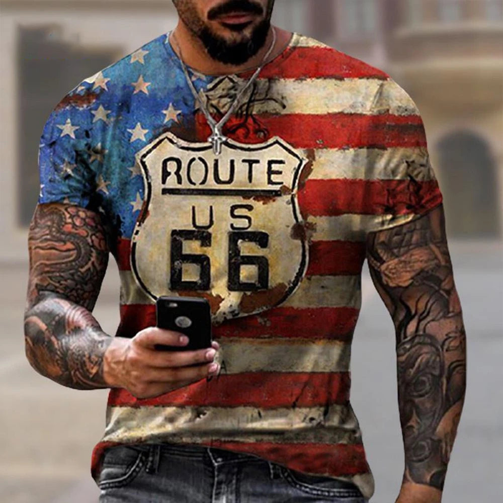 Men's 3D Printed Casual T-Shirt for Summer