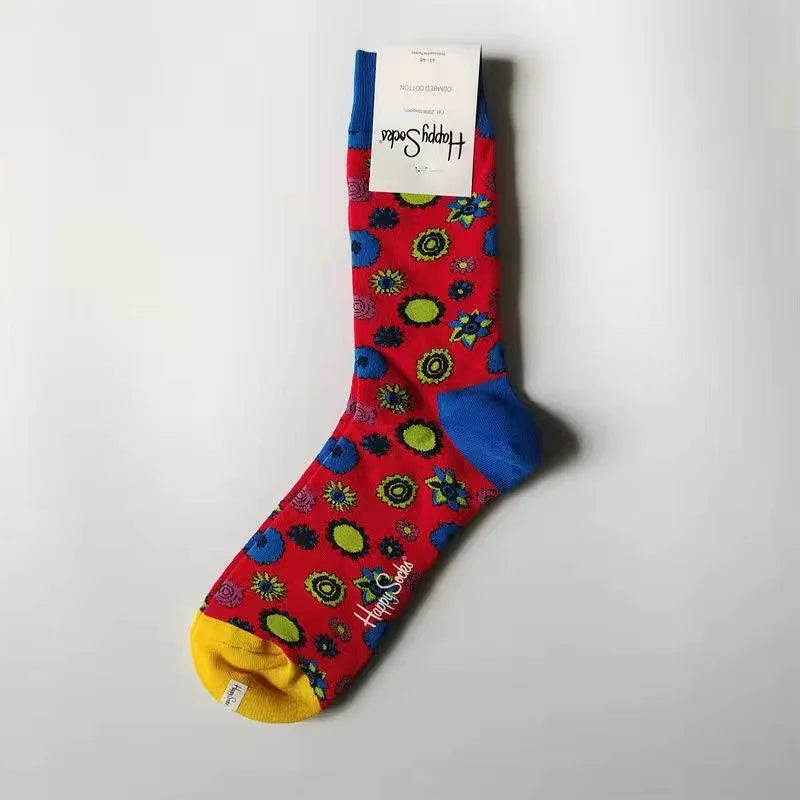 Men's Graphic Print Fun Happy Socks Casual Crew Dress Socks 41-46