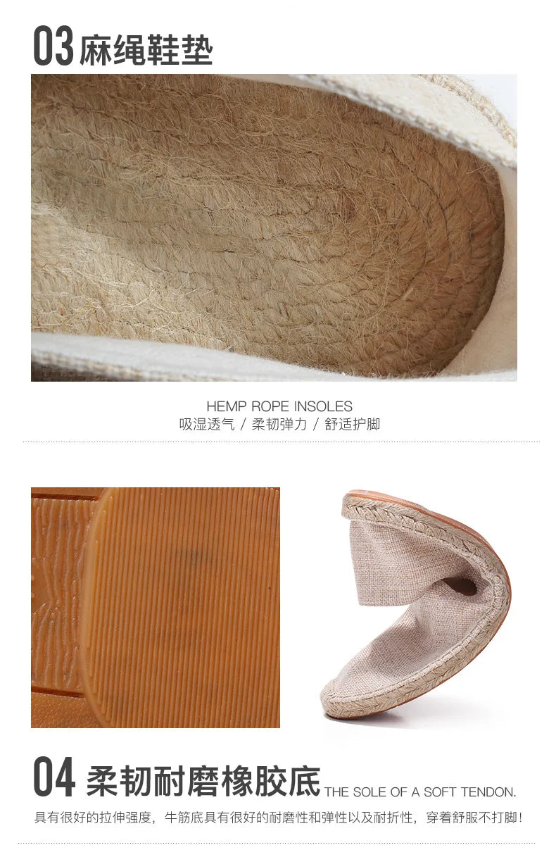 Mens Canvas Slip-On Espadrilles for Summer Casual Wear