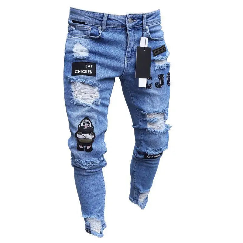 Mens Black Casual Slim Fit Jeans Pants