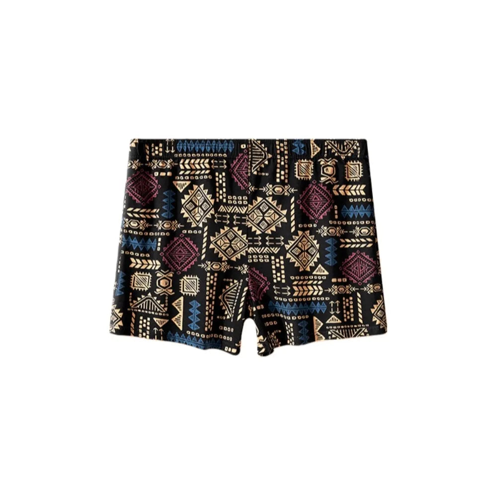 Men's Cotton Boxer Briefs Ethnic Print Plus Size