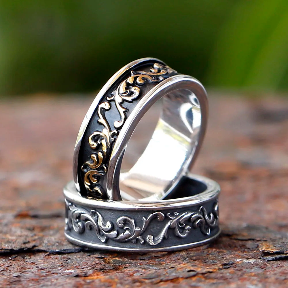 Engraved Rings for Men Women Fashion Party Stainless Steel Ring