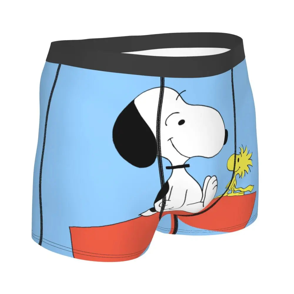 Snoopy Boxer Briefs for Men - Giggle Print Polyester Blend